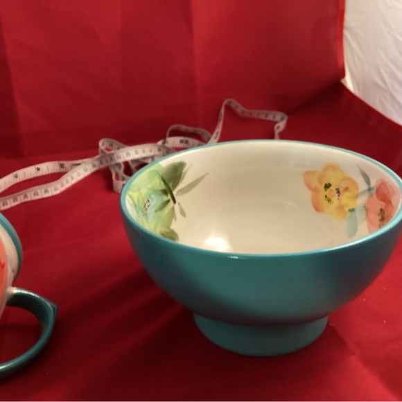 The Pioneer Woman Turquoise Floral Blossom Small Plate Bowl Mug - Picture 9 of 14